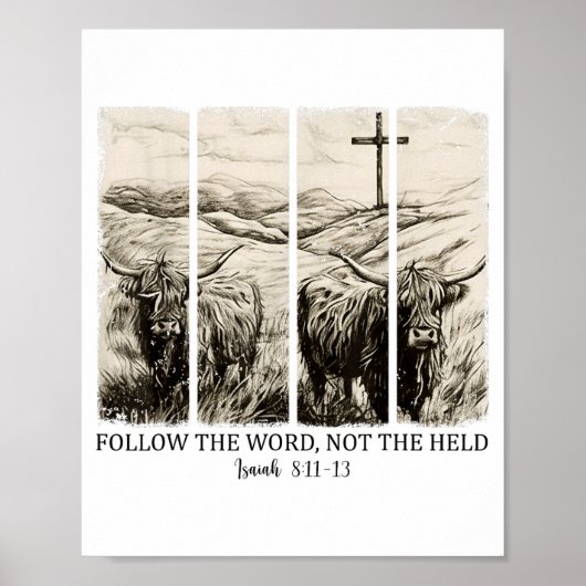 Poster Follow The Word Not The Herd Western Christian Jes (Devant)