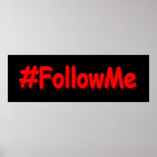 Poster "#FollowMe" Joli Design. Commandez dès maintenant  (Devant)