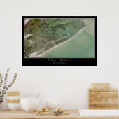 Poster Folly Beach Caroline du Sud Carte de l'affiche sat (Cuisine)