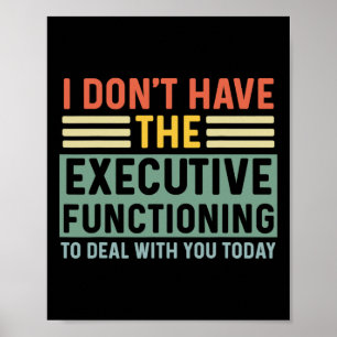 Poster Fonction Exécutive Funny Adhd Femmes Enfants Asd A