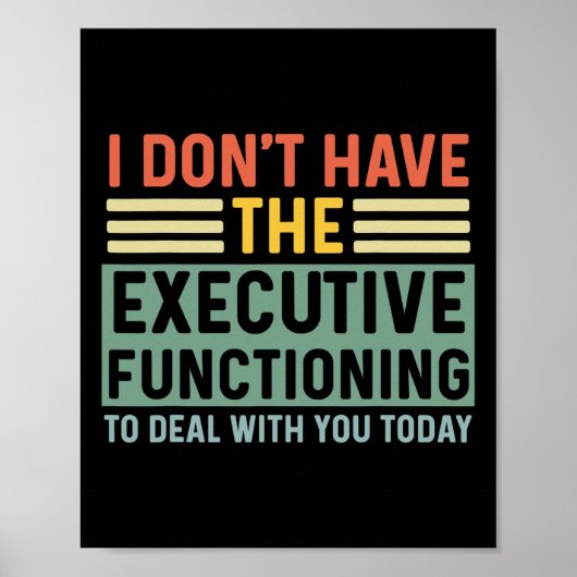 Poster Fonction Exécutive Funny Adhd Femmes Enfants Asd A (Devant)