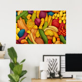 Poster Fond d'art de pâtes GRAND (Bureau à domicile)