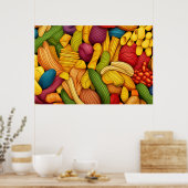 Poster Fond d'art de pâtes GRAND (Cuisine)
