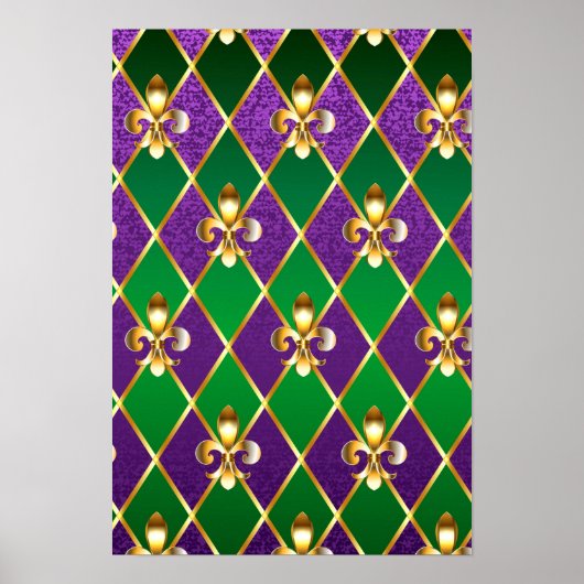 Poster Fond de bijoux Mardi Gras (Devant)