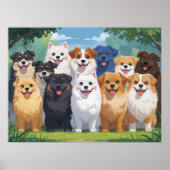 Poster Fond de chiens mignons (Devant)