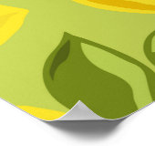 Poster Fond de citrons. Fond superposé dessiné à la main (Coin)