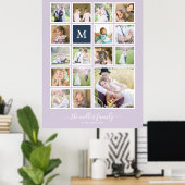 Poster Fond de couleur modifiable Collage photo monogramm (Bureau à domicile)