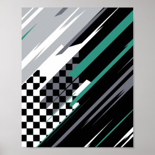 Poster Fond de course abstrait avec des traînées diagonal