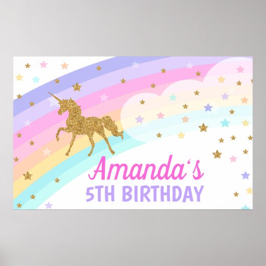 Poster Fond de décor Licorne (Devant)