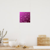 Poster Fond de goutte d'eau rose (Cuisine)