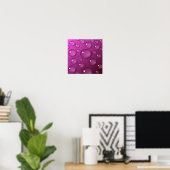 Poster Fond de goutte d'eau rose (Bureau à domicile)