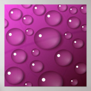 Poster Fond de goutte d'eau rose