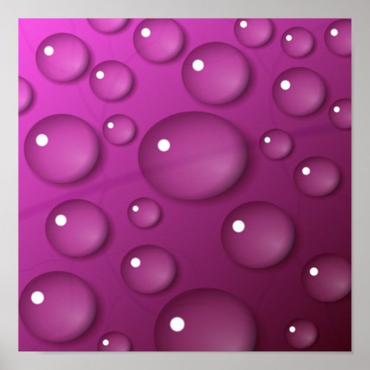 Poster Fond de goutte d'eau rose (Devant)