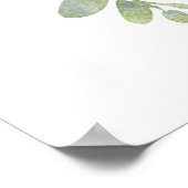 Poster Fond de mariage à la verdure dorée botanique (Coin)