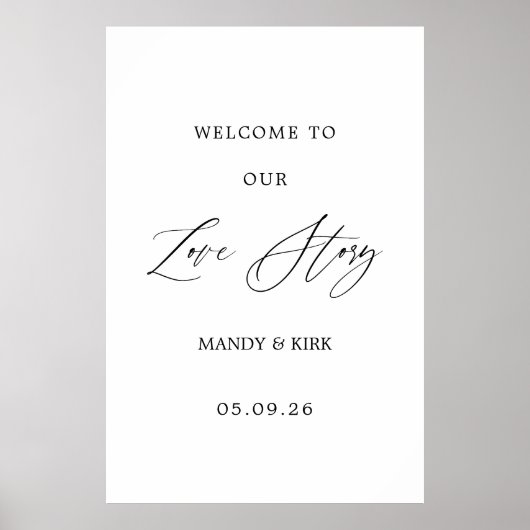 Poster Fond de mariage de bienvenue (Devant)