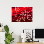 Poster Fond de Noël rouge (Bureau à domicile)