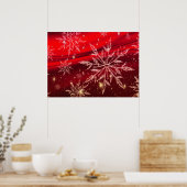 Poster Fond de Noël rouge (Cuisine)