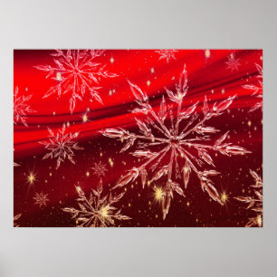 Poster Fond de Noël rouge