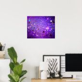 Poster Fond de papier d'aluminium violet avec des étoiles (Bureau à domicile)