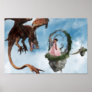 Poster Fond de photographie personnalisé de dragon pour p