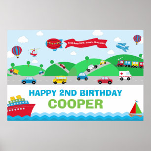 Poster Fond de scène grande bannière d'anniversaire de tr