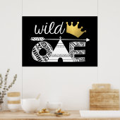 Poster Fond de toile de fond d'anniversaire Wild One (Cuisine)