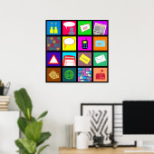 Poster Fond d'écran du carreau de communication (Bureau à domicile)