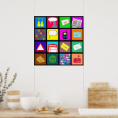 Poster Fond d'écran du carreau de communication (Cuisine)