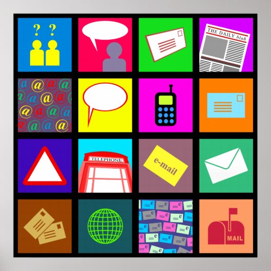 Poster Fond d'écran du carreau de communication (Devant)