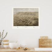 Poster Fond Du Lac, WI Carte Panoramique - 1867 (Cuisine)