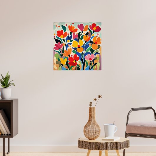 Poster Fond floral abstrait, vibrant, (Salon 3)