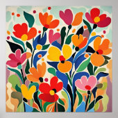 Poster Fond floral abstrait, vibrant, (Devant)