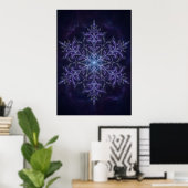 Poster Fond Géométrique Flocon de Neige Mandala Abstrait (Bureau à domicile)
