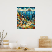 Poster Fond marin vibreux (Cuisine)