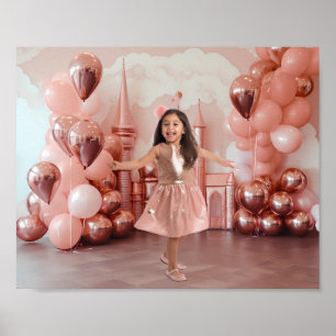 Poster Fond photographique de ballons de château en or ro