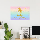 Poster Fond pour photo de fête d'anniversaire Licorne (Bureau à domicile)