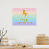 Poster Fond pour photo de fête d'anniversaire Licorne (Cuisine)