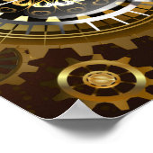 Poster Fond rouillé Steampunk avec verres turquoise (Coin)