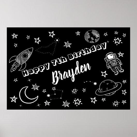 Poster Fond spatial Sortez de la fête du monde signe (Devant)