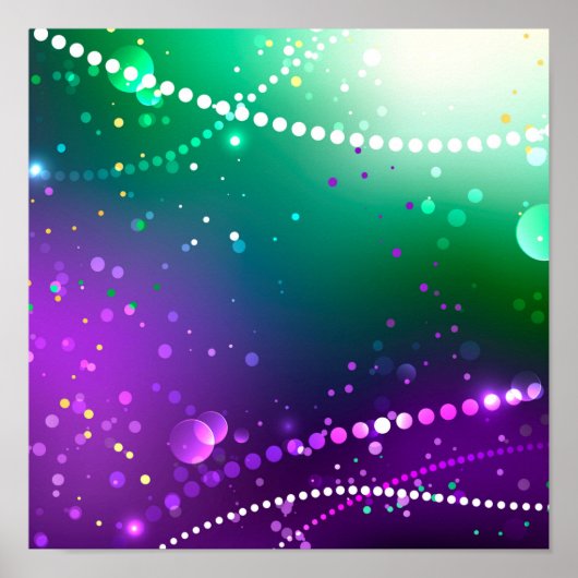 Poster Fond violet festif de Mardi Gras (Devant)