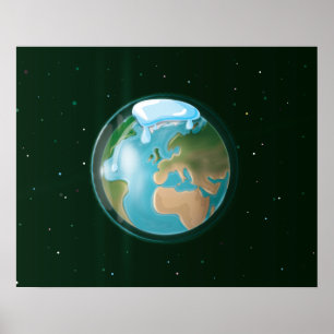 Poster Fondre Des Casquettes De Glace De La Planète Terre