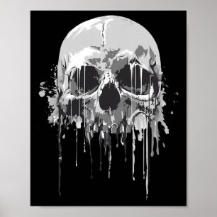 Poster Fondre Skeleton Driving Scary Skull Halloween Co