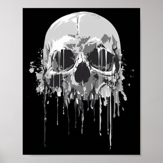 Poster Fondre Skeleton Driving Scary Skull Halloween Co (Devant)