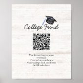 Poster Fonds de bourse universitaire rustique Code QR de  (Devant)