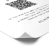 Poster Fonds de lune de miel Venmo QR Code Mariage (Coin)