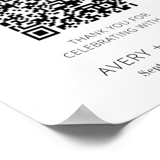 Poster Fonds Lune de Miel QR Code, Mariage Signal du Fond (Coin)