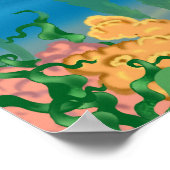 Poster fonds marins au crabe rouge, algues et poissons, m (Coin)