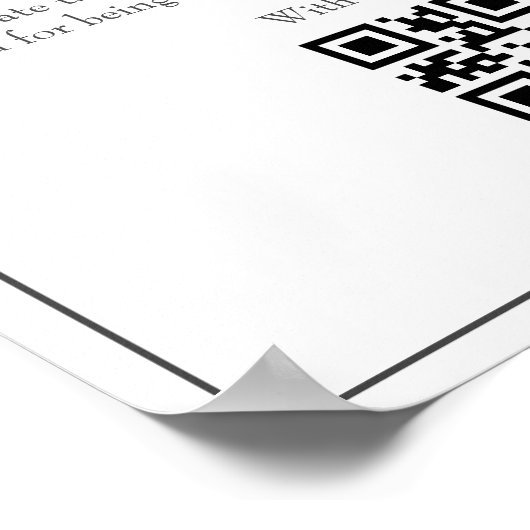 Poster Fonds pour lune de miel Code Qr Demande de fonds d (Coin)