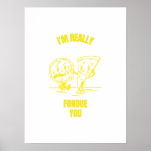 Poster Fondue you funny cheese pun jokes