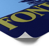 Poster Fontaine Bleu - France (Coin)